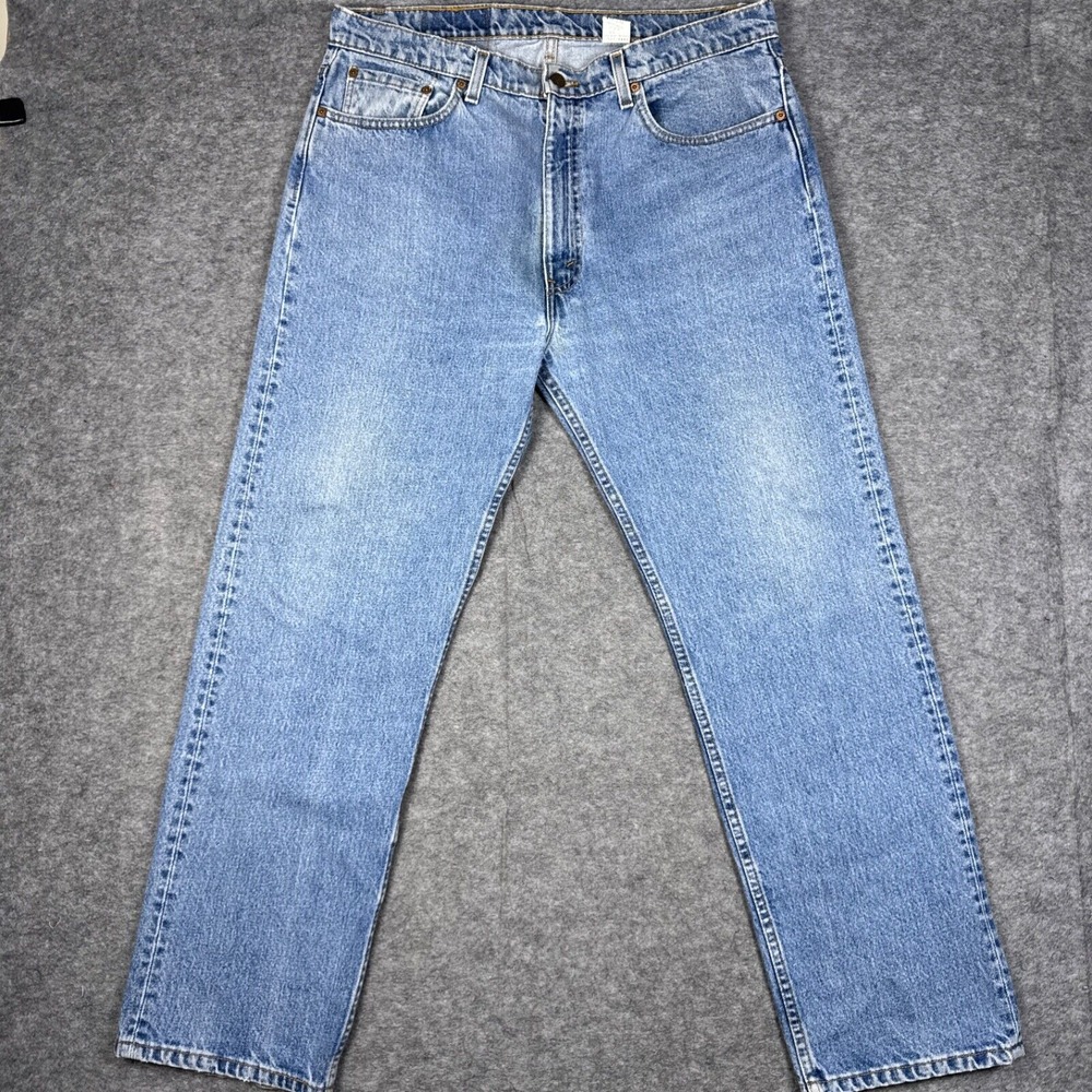 Vintage Levi's Jeans 505 36x30 Denim Blue USA Made 505-4891 Batwing